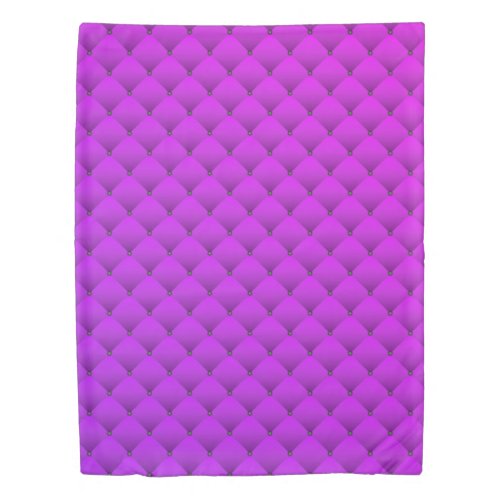 Girly Neon Purple Faux Quilted Diamond Pattern Duvet Cover