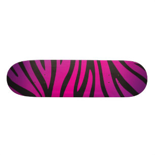 Girly New Cool Pink Zebra Print Animal Print Skateboard Deck