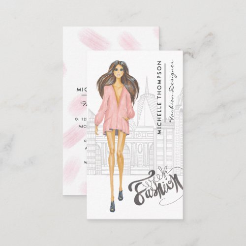 Girly New York Fashion Designer Business Card