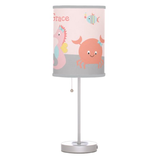 Girly Ocean Life Sea Animals Nursery Lamp | Zazzle