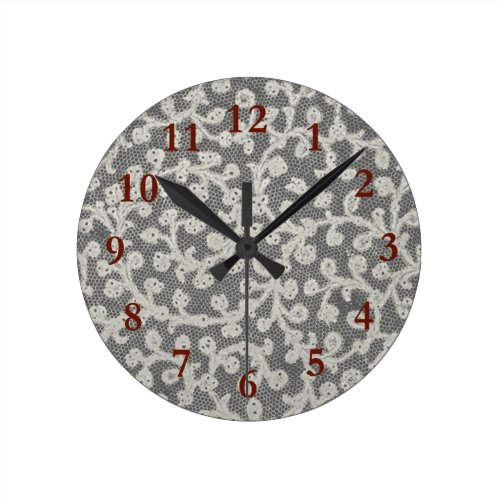 Girly Old Fashioned Lace Elegance Round Clock Girly Old Fashioned Lace Elegance Round Clock
