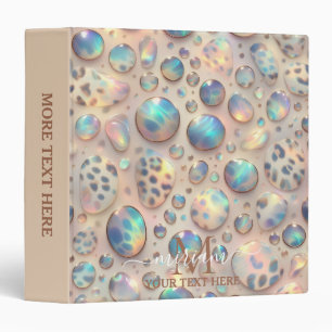 Girly Opal Leopard Print Office School 3 Ring Binder