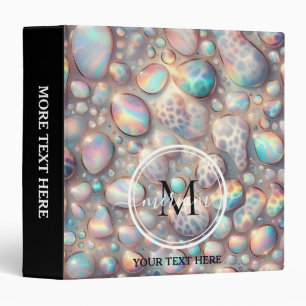 Girly Opal Leopard Print Office School 3 Ring Binder
