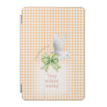 Girly Orange Checks Plaid Coquette Dove Bible iPad Mini Cover