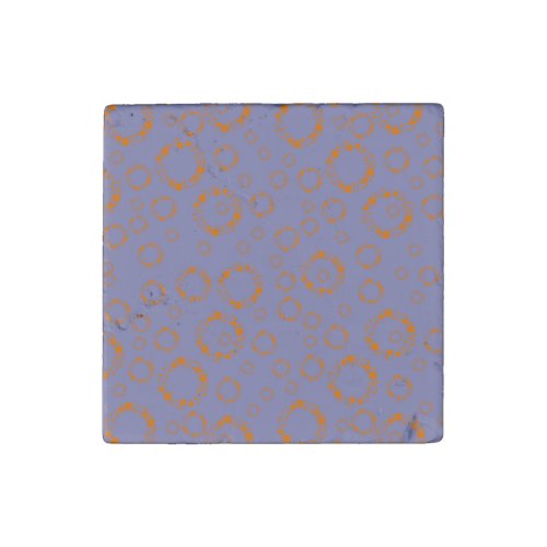 girly orange purple circle squares pattern dizzy stone magnet