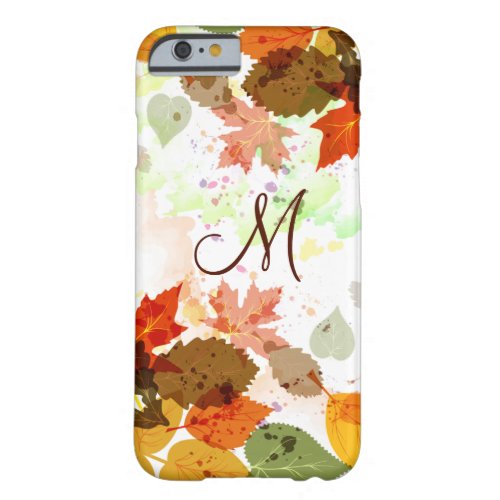 Girly Orange Yellow Green Autumn Leaves Barely There iPhone 6 Case