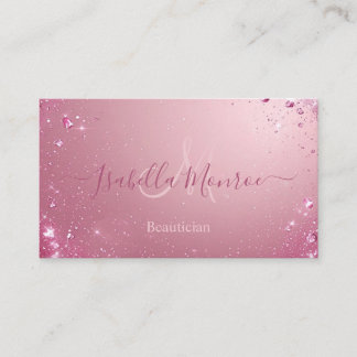 Girly Pale Pink Luxe Beautician Skin Nail Expert Business Card