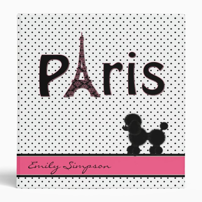 Girly Paris Theme Custom Binder (Front)