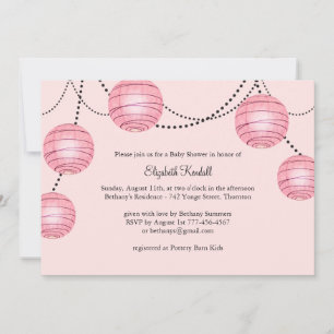 Girly Party Lantern Baby Shower Invitation