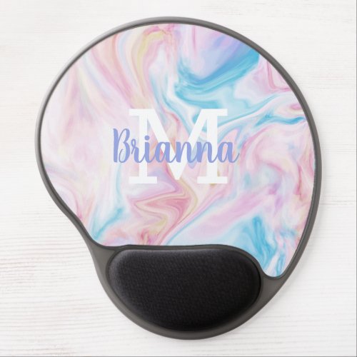 Girly Pastel Abstract PInk Blue Girls Gel Mouse Pad