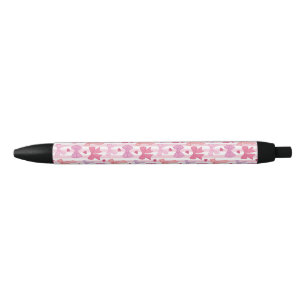 Girly Pastel Bows and Stripes Pen