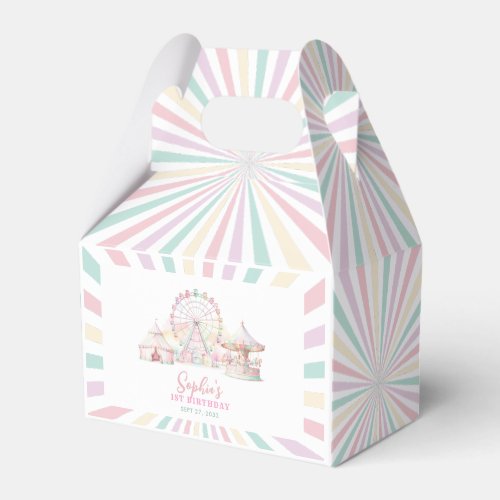 Girly Pastel Color Carnival Circus Kids Birthday Favor Boxes