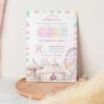 Girly Pastel Color Carnival Circus Kids Birthday Invitation<br><div class="desc">This is a pastel-colored carnival-themed birthday invitation for any age kid's birthday party. The design features soft pastel colors in shades of pink, green, yellow, and blue to make it more girly and feminine. The main elements of the invitation include a carousel, a circus tent, and a Ferris wheel, all...</div>
