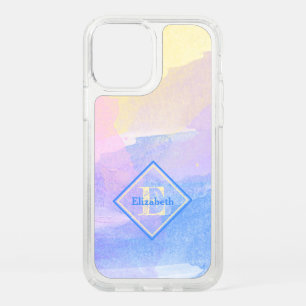 Girly Pastel Colors Chic Watercolor Monogram Speck iPhone 12 Pro Case