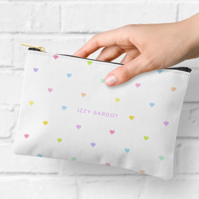 Girly Pastel Hearts Pattern Pouch (Creator Uploaded)