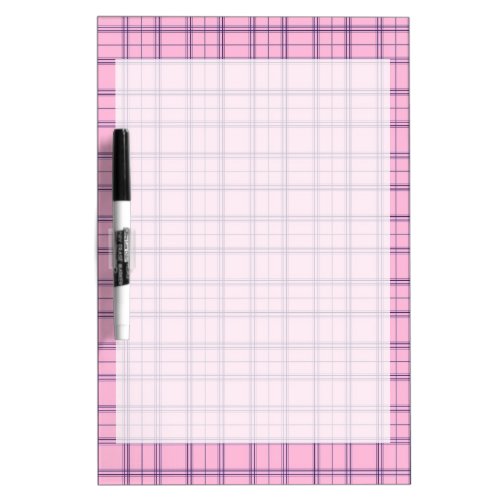 Girly Pastel Pink and Purple Plaid Pattern Dry_Erase Board