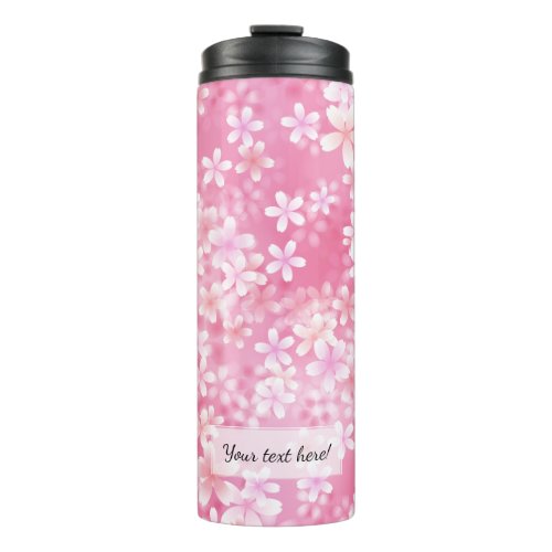 Girly Pastel Pink Cherry Blossom Flowers Thermal Tumbler