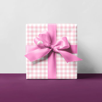 Girly Pastel Pink Gingham Plaid Multi Wrapping Paper Sheets by annaleeblysse at Zazzle