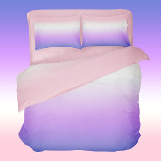 Girly Pastel Pink Purple Gradient Minimalist Duvet Cover