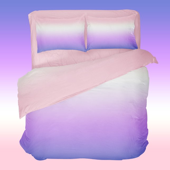 Girly Pastel Pink Purple Gradient Minimalist Duvet Cover (Creator Uploaded)