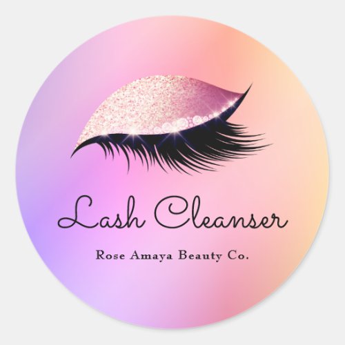 Girly Pastel Rainbow Lash Cleanser Product Label