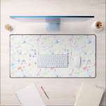 Girly Pastel Rainbow White Abstract Pattern Desk Mat<br><div class="desc">Another girly desk mat by JessicaAmber - ask about custom orders! This fun mat features an abstract terrazzo pattern in pastel purple, pink, green and yellow, on a white background. The pattern has a youthful yet earthy vibe. You can edit the colors in the Customise screen. Fits in great with...</div>