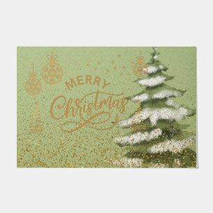 Girly pastel sparkle on the watercolor background doormat