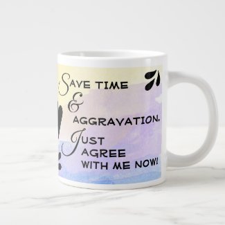 Girly Pastel Watercolor Sarcastic Typography Quote Giant Coffee Mug
