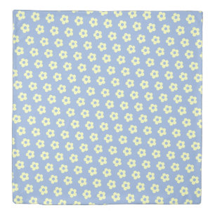 Girly Pastel Yellow Blue Cute Pattern Floral Duvet Cover