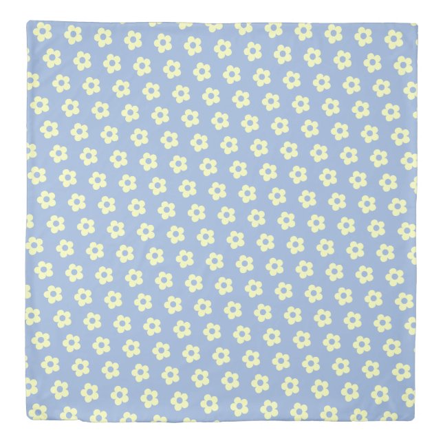 Girly Pastel Yellow Blue Cute Pattern Floral  Duvet Cover (Front)