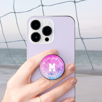 Girly Pastels Volleyball Court My Happy Place Popsocket by katz_d_zynes at Zazzle