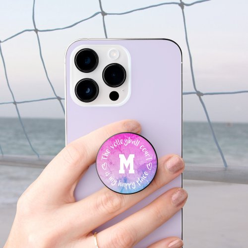 girly pastels volleyball court my happy place PopSocket