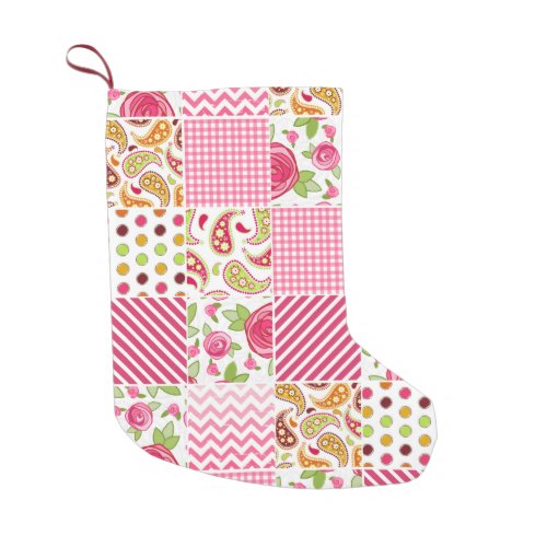 Girly Patchwork Inspired Christmas Stocking