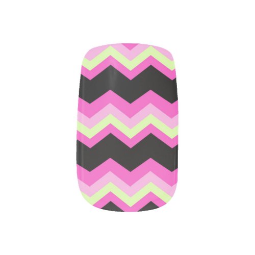 girly pattern zigzag fuchsia hot pink chevron minx nail art