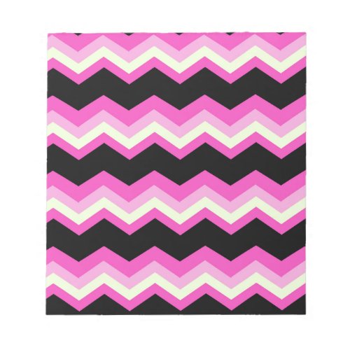 girly pattern zigzag fuchsia hot pink chevron notepad