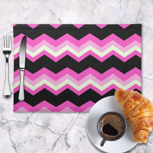 girly pattern zigzag fuchsia hot pink chevron placemat