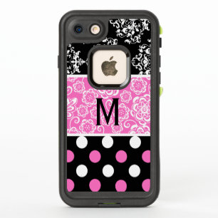 Girly Patterns Monogram LifeProof iPhone 7 Case