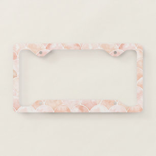 Girly Peach Blush Abstract License Plate Frame