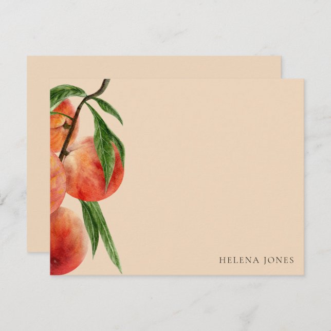 Girly Peach Correspondence  Note Card (Front/Back)