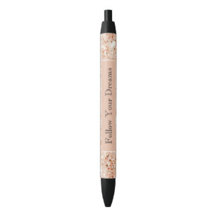 Girly Peach Glitter Dreams Pen