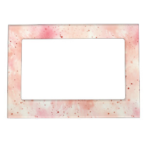 Girly Peach Pink Abstract Magnetic Frame