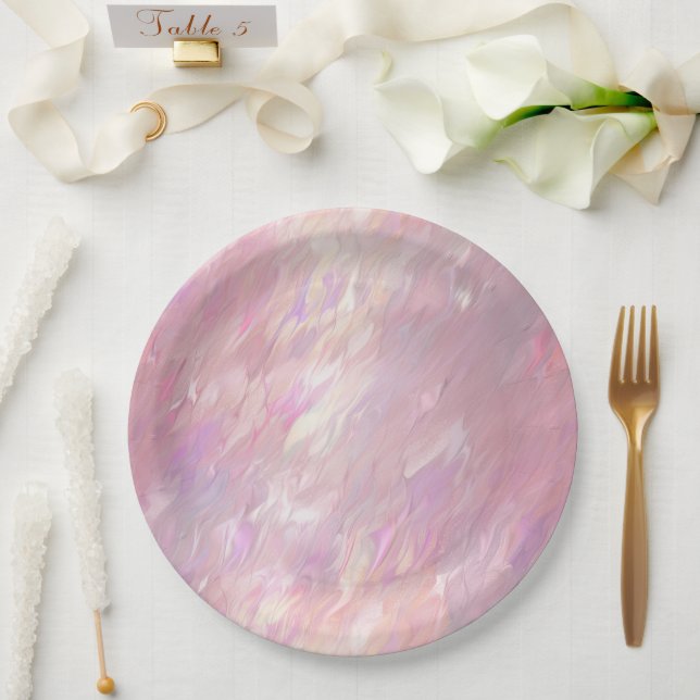 Girly Pearl Pink Paper Plates (Wedding)