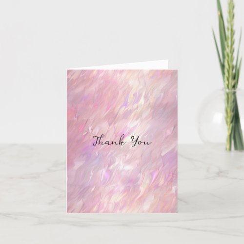 Girly Pearl Pink Thank You Card