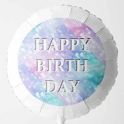 Girly pearl shimmer pink blue sparkle birthday balloon