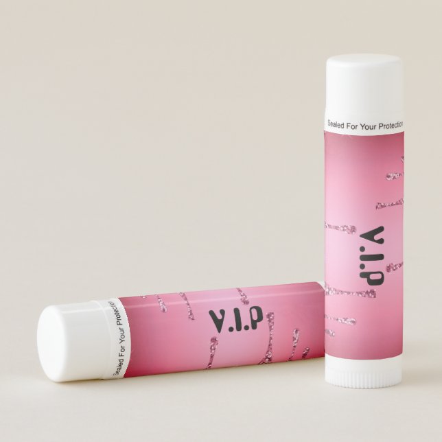 Girly Personalized Glittter Lip Balm Party Favors (Front)