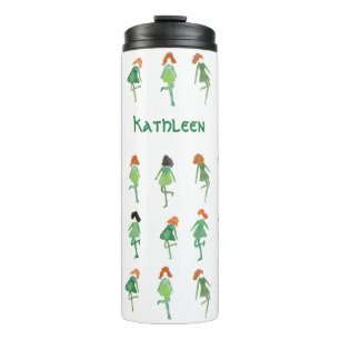 Girly Personalized Irish Dancers Cute Hand-Drawn T Thermal Tumbler