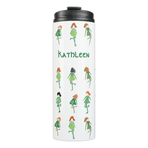 Girly Personalized Irish Dancers Cute Hand_Drawn T Thermal Tumbler