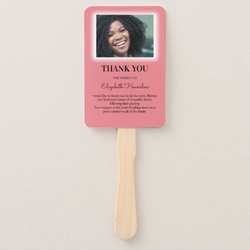 Girly Personalized Photo Funeral Thank You Favor Hand Fan