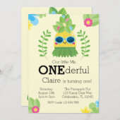 Girly Pineapple Ms. Onederful First  Invitation (Front/Back)