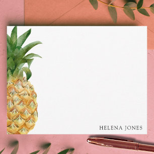 Girly Pineapple Personalized Correspondence Note Card